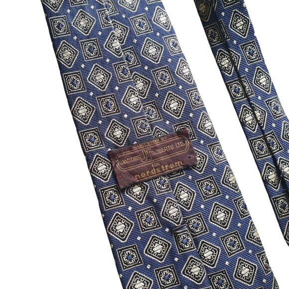 Vintage Nordstrom Silk Necktie Jacob Roberts Vintage Designer Office Dad Gift - Picture 4 of 5